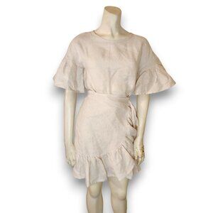 LINEN HANDMADE STUDIO Beige Wrap Dress